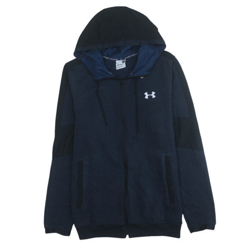 Mens UK Size M Under Armour Blue Full Zip Hoodie