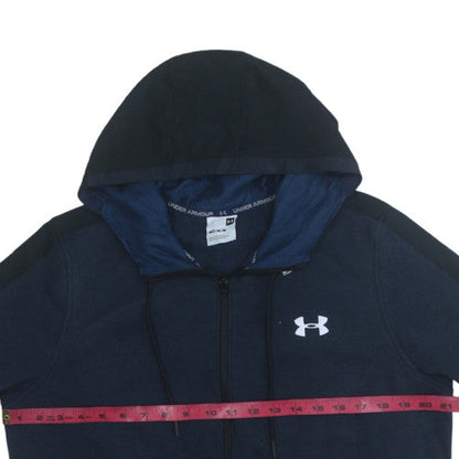 Mens UK Size M Under Armour Blue Full Zip Hoodie