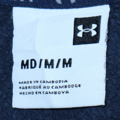 Mens UK Size M Under Armour Blue Full Zip Hoodie
