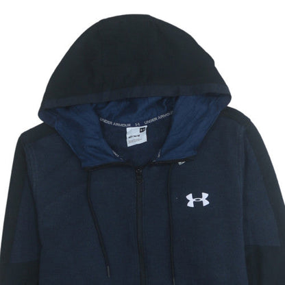 Mens UK Size M Under Armour Blue Full Zip Hoodie