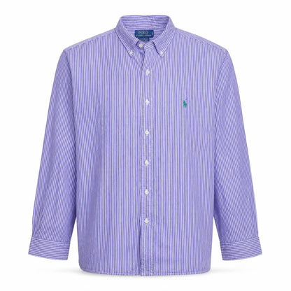 Ralph Lauren Men's Purple Striped Button-Down Long Sleeve Cotton Shirt L