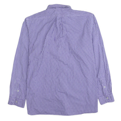 Ralph Lauren Men's Purple Striped Button-Down Long Sleeve Cotton Shirt L