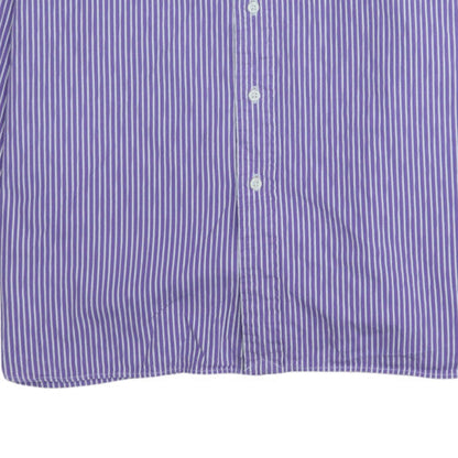 Ralph Lauren Men's Purple Striped Button-Down Long Sleeve Cotton Shirt L