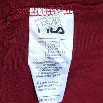 Fila Men's Red Long Sleeve Cotton Graphic Top M
