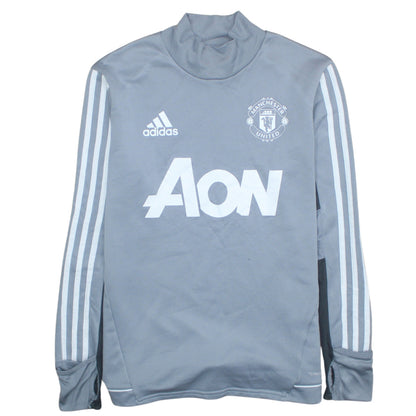 Adidas Boys Grey Manchester United Pullover Training Sweatshirt 13-14 Years