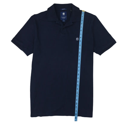 G-Star RAW Men's Navy Blue Slim Fit Cotton Polo Shirt Size L