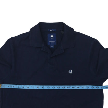 G-Star RAW Men's Navy Blue Slim Fit Cotton Polo Shirt Size L