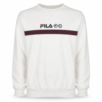 Fila Men’s White Pullover Sweatshirt Size S Logo Crew Neck Jumper