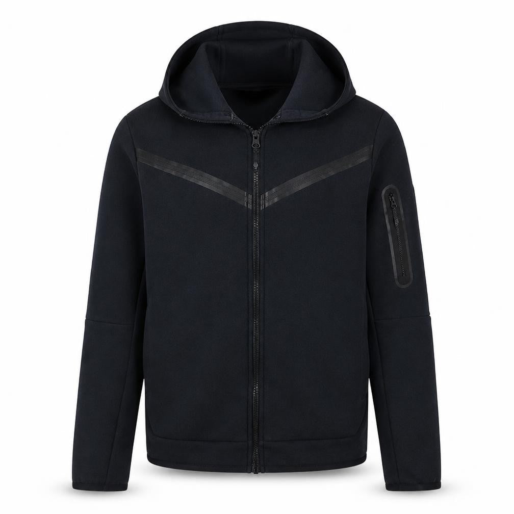 Front view of Nike Teens Black Full Zip Hoodie XL Fleece Sportswear