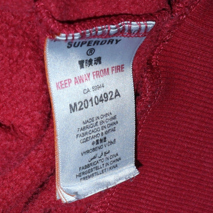 Mens UK Size M Superdry Red Pullover Hoodie