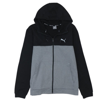 Mens UK Size XL Puma Black Grey Full Zip Hoodie