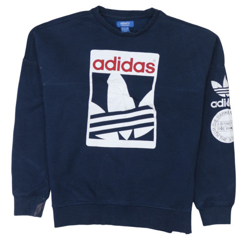 Mens UK Size M adidas Blue Pullover Sweatshirt