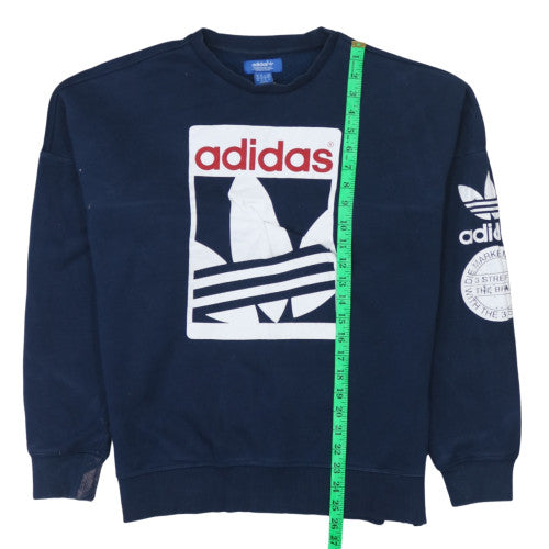 Mens UK Size M adidas Blue Pullover Sweatshirt