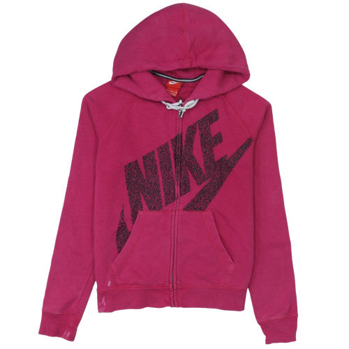 Womens UK Size M Nike Pink Full Zip Hoodie