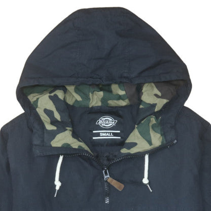 Dickies Men's Black Small Hooded Anorak Jacket with Camouflage Lining
