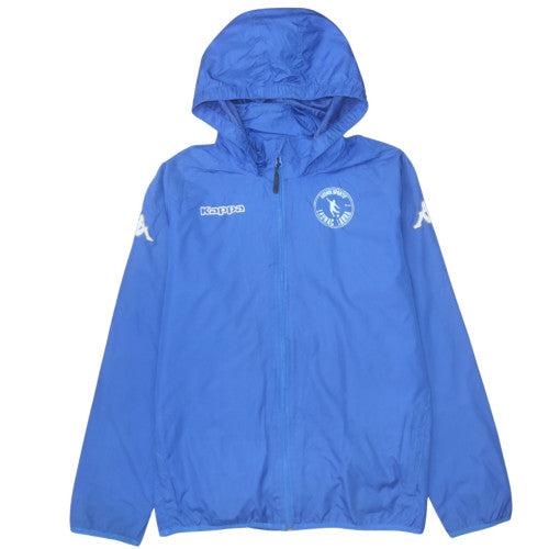 Kappa Blue Hooded Windbreaker Jacket Teens 164cm Lightweight Sports