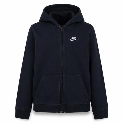 Front view of Nike Teens Black Full Zip Hoodie Sweatshirt XL 158-170cm