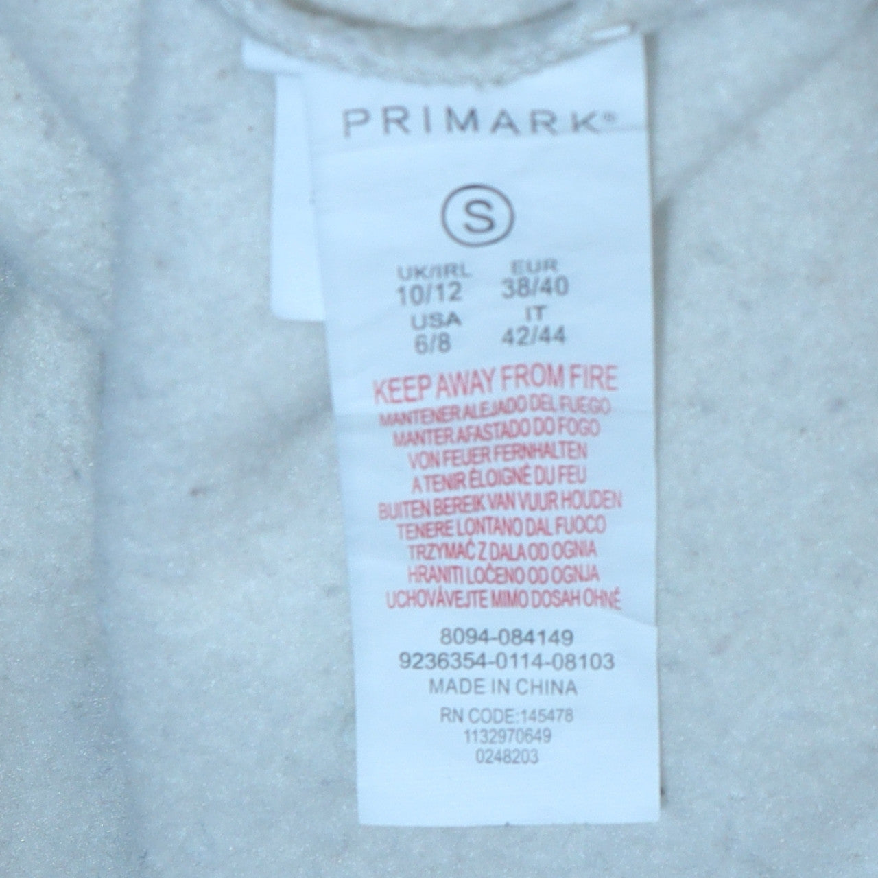 Womens UK Size 10/12 Primark Beige Pullover Hoodie