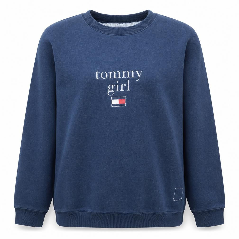 Womens UK Size L Tommy Hilfiger Blue Pullover Sweatshirt