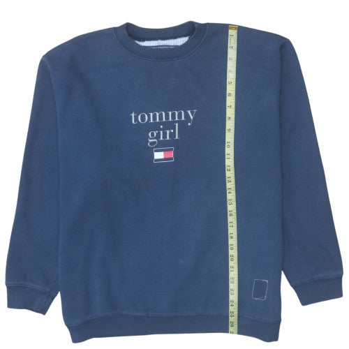 Womens UK Size L Tommy Hilfiger Blue Pullover Sweatshirt
