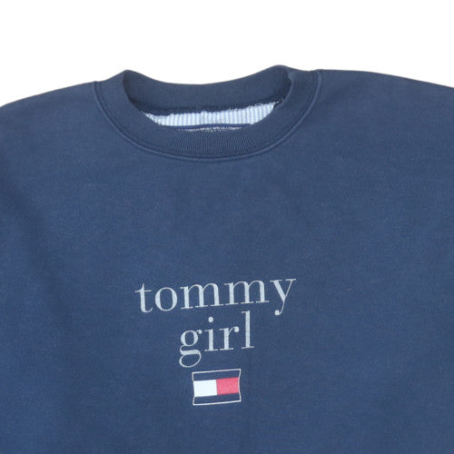 Womens UK Size L Tommy Hilfiger Blue Pullover Sweatshirt