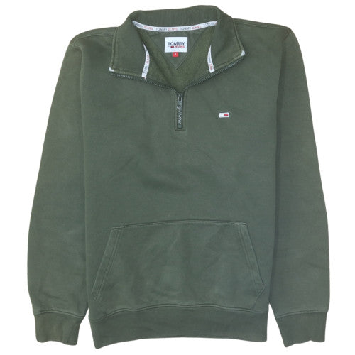 Mens UK Size S Tommy Jeans Green Henley Sweatshirt