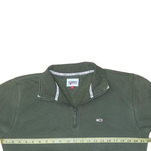Mens UK Size S Tommy Jeans Green Henley Sweatshirt