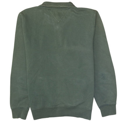 Mens UK Size S Tommy Jeans Green Henley Sweatshirt