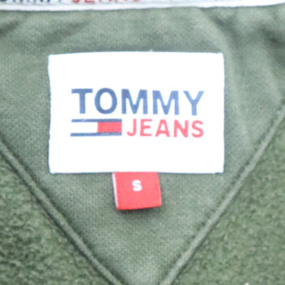 Mens UK Size S Tommy Jeans Green Henley Sweatshirt
