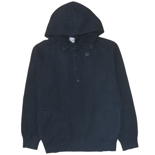 Mens UK Size L Nike Black Henley Hoodie