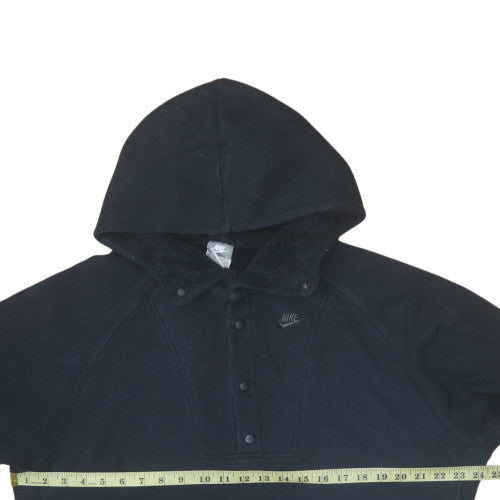 Mens UK Size L Nike Black Henley Hoodie