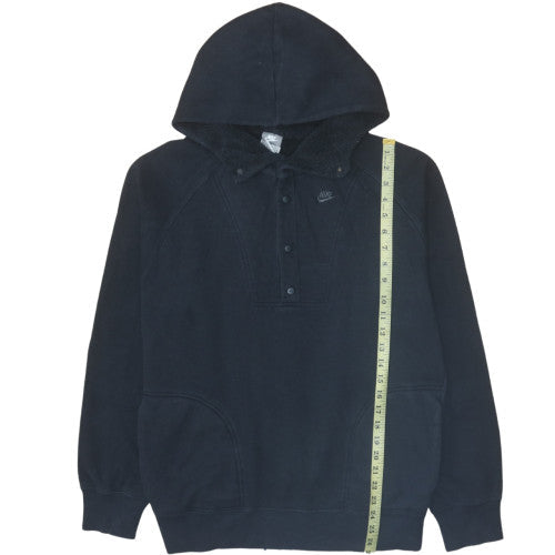 Mens UK Size L Nike Black Henley Hoodie