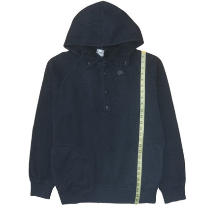Mens UK Size L Nike Black Henley Hoodie