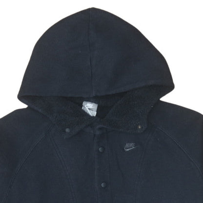 Mens UK Size L Nike Black Henley Hoodie