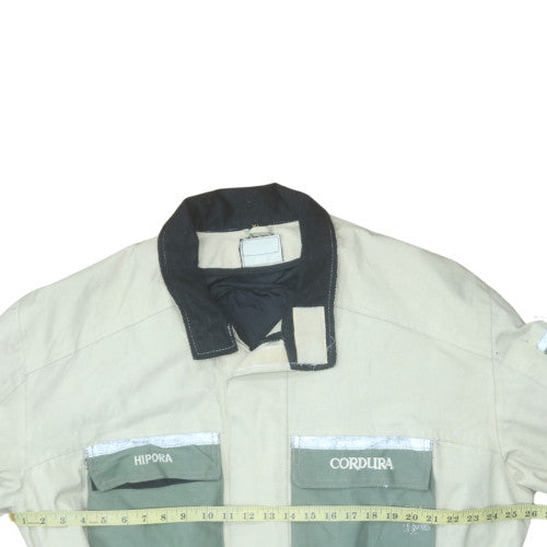 Mens Beige Green Cordura Hipora XL Motorcycle Jacket Belted Waterproof