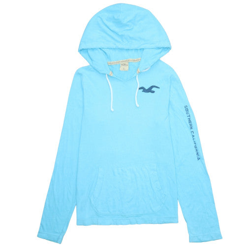 Mens UK Size L Hollister Blue Pullover Hoodie
