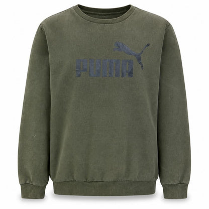 Mens UK Size L Puma Green Pullover Sweatshirt
