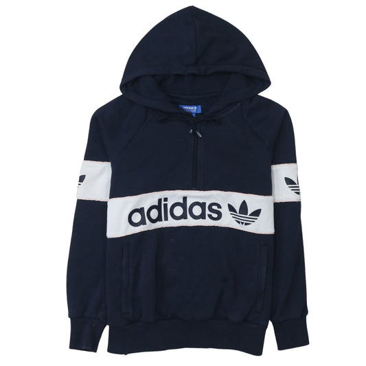 Womens UK Size L Adidas Blue Pullover Hoodie