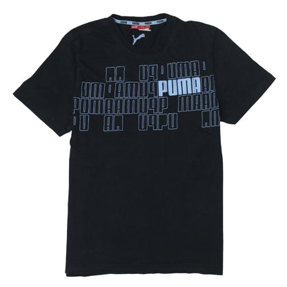 Puma Men's Black Large Graphic Print Sports T-Shirt
