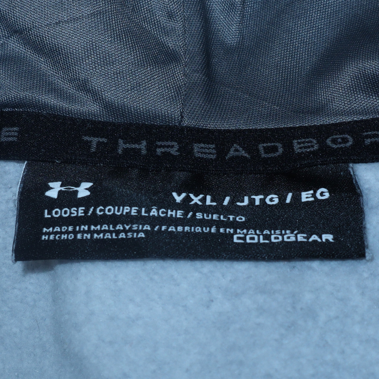 Teens UK Size L Under Armour Grey Full Zip Hoodie