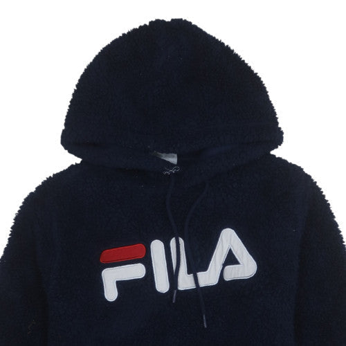 Mens UK Size M FILA Blue Pullover Hoodie