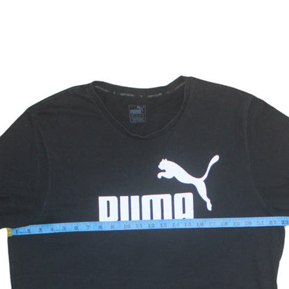 Puma Men's Black Crew Neck Short Sleeve Logo T-Shirt XXL