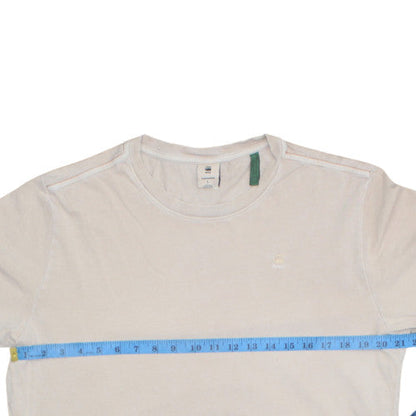 G-Star RAW Men's Beige L Crew Neck Cotton T-Shirt