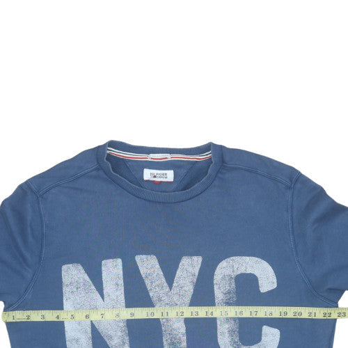 Mens UK Size M Hilfiger Denim Blue Pullover Sweatshirt