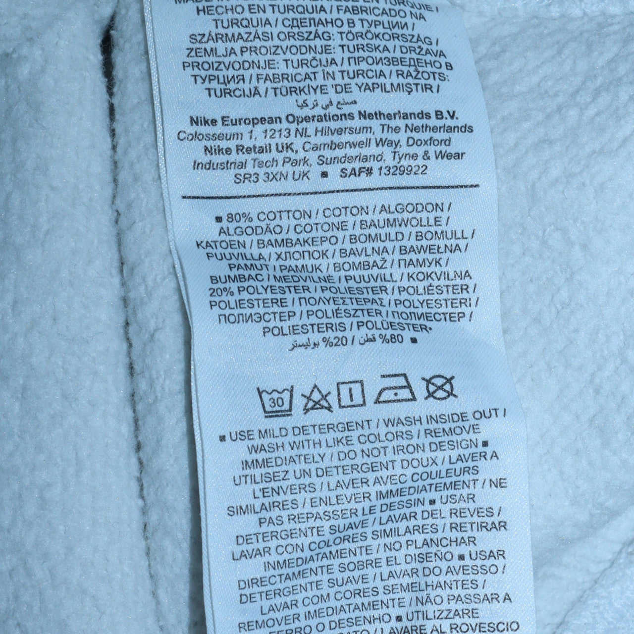 Mens UK Size M Nike White Pullover Sweatshirt