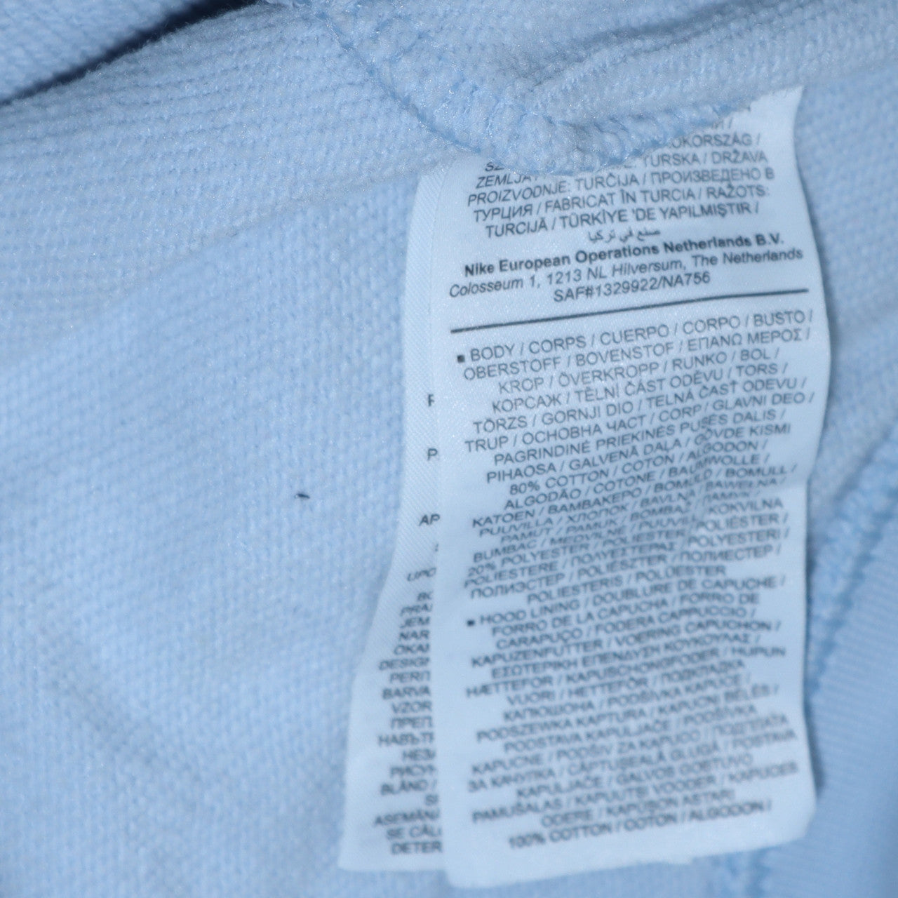 Mens UK Size M Nike Blue Pullover Hoodie