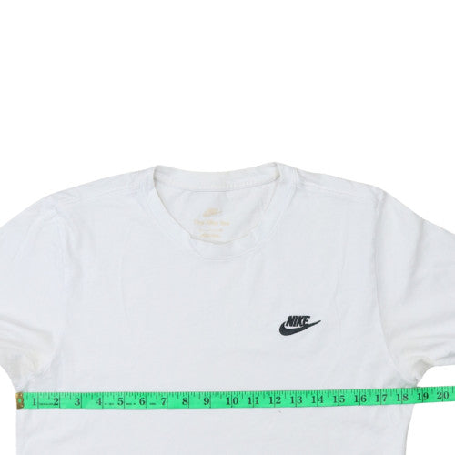 Nike Men's White Medium Crew Neck Cotton T-Shirt
