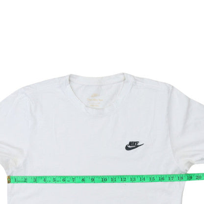 Nike Men's White Medium Crew Neck Cotton T-Shirt
