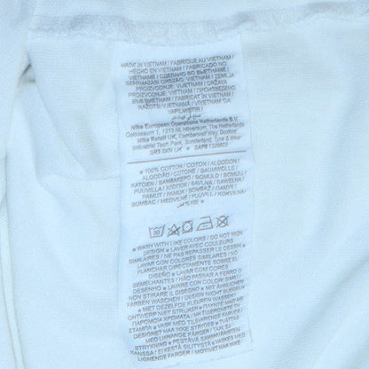 Nike Men's White Medium Crew Neck Cotton T-Shirt