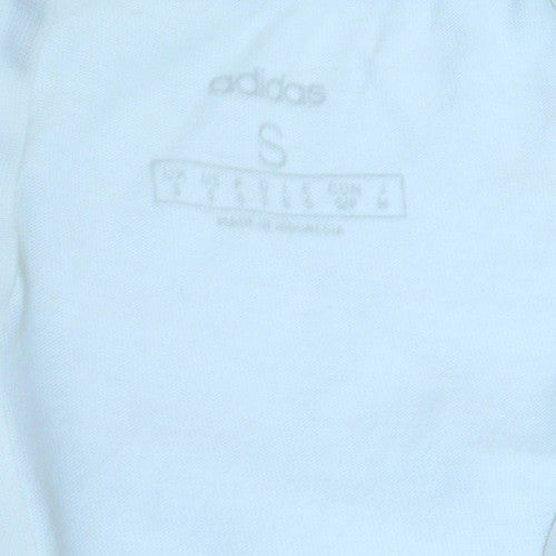 Adidas Men's White Small Logo Crew Neck Cotton T-Shirt